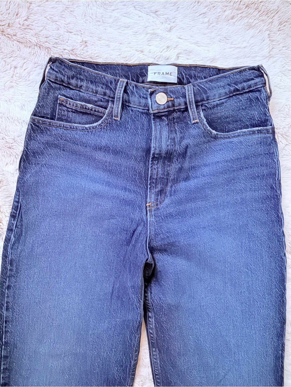 🖤 Frame Le High 'N' Tight Wide Leg Jeans Anthropologie Dark Wash 100% Cotton 28 - Picture 6 of 16
